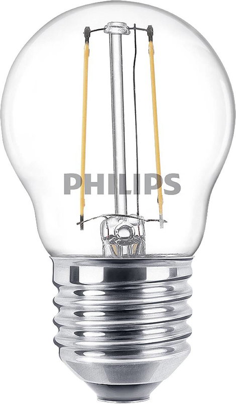Philips Lighting 76329900 LED EEK F (A - G) E27 Csepp forma 2 W = 25 W Melegfehér (Ø x H) 4.5 cm x 7