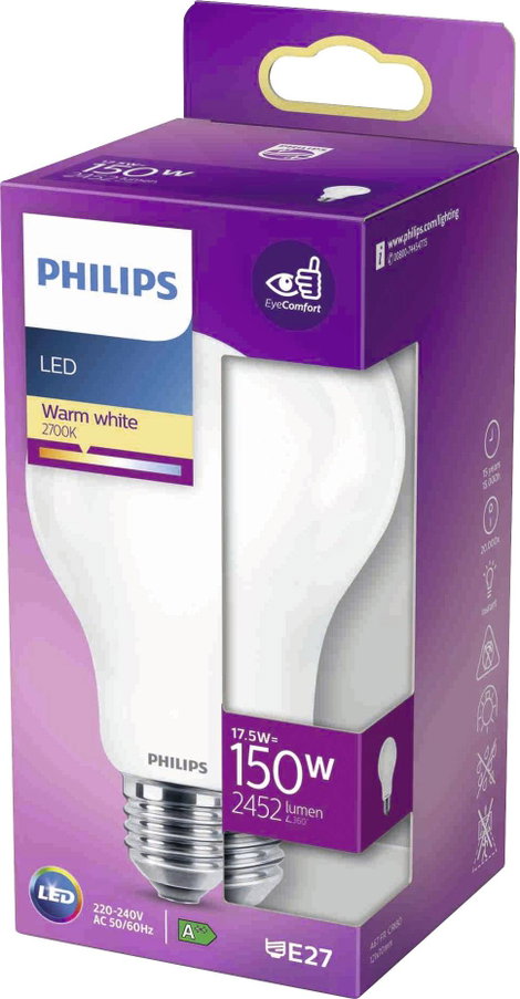 Philips Lighting 76457900 LED EEK D (A - G) E27 Izzólámpa forma 17.5 W = 150 W Melegfehér (Ø x H) 7 5. kép
