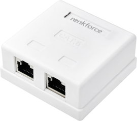Renkforce Hálózati adapter Falra szerelhető CAT 6 2 port Fehér