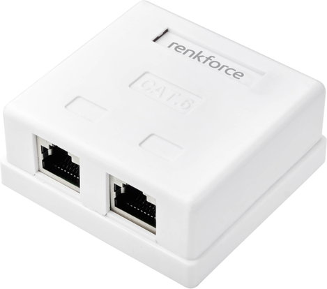 Renkforce Hálózati adapter Falra szerelhető CAT 6 2 port Fehér
