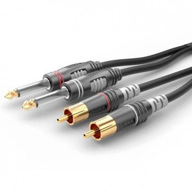 Sommer Cable HBA-62C2-0300 Jack / RCA Audio Csatlakozókábel [2x Jack dugó, 6,3 mm-es (mono) - 2x RCA