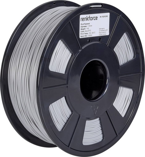 Renkforce RF-4511204 3D nyomtatószál PLA műanyag 1.75 mm 1000 g Ezüst 1 db