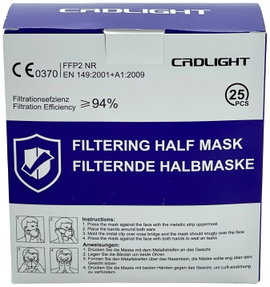 Finom por ellen védő maszk szelep nélkül FFP2 25 db, CRD Light CRDFFP2