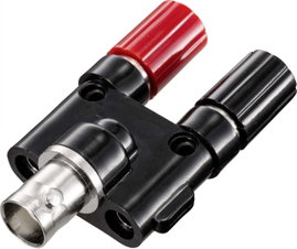 TRU COMPONENTS Adapterdugó BNC aljzat - Alj, 4 mm Egyenes Fekete