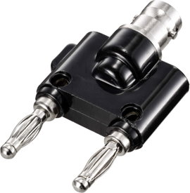 TRU COMPONENTS Adapterdugó BNC aljzat - lamellás dugó, 4 mm Egyenes Fekete