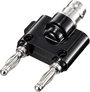 TRU COMPONENTS Adapterdugó BNC aljzat - lamellás dugó, 4 mm Egyenes Fekete bélyegkép