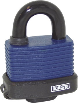 Kasp K13545D Függő lakat 63 mm Különböző időben záródó Kék Kulcsos zár