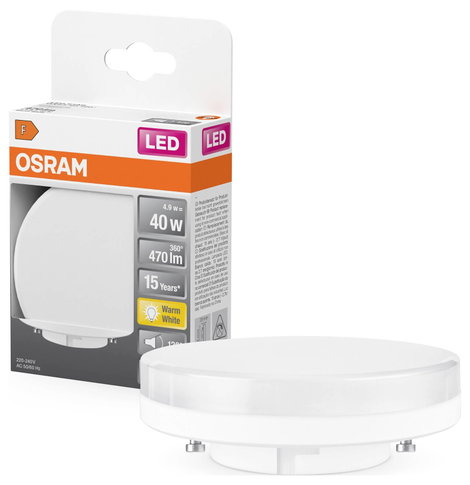 OSRAM 4058075433441 LED EEK F (A - G) GX53 Speciális forma 4.9 W = 40 W Melegfehér (Ø x H) 75 mm x 2 2. kép