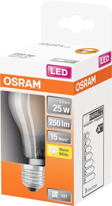 LEDVANCE 4058075446991 LED EEK F (A - G) E27 Izzólámpa forma 2.5 W = 25 W Melegfehér (Ø x H) 60.0 mm 4. kép