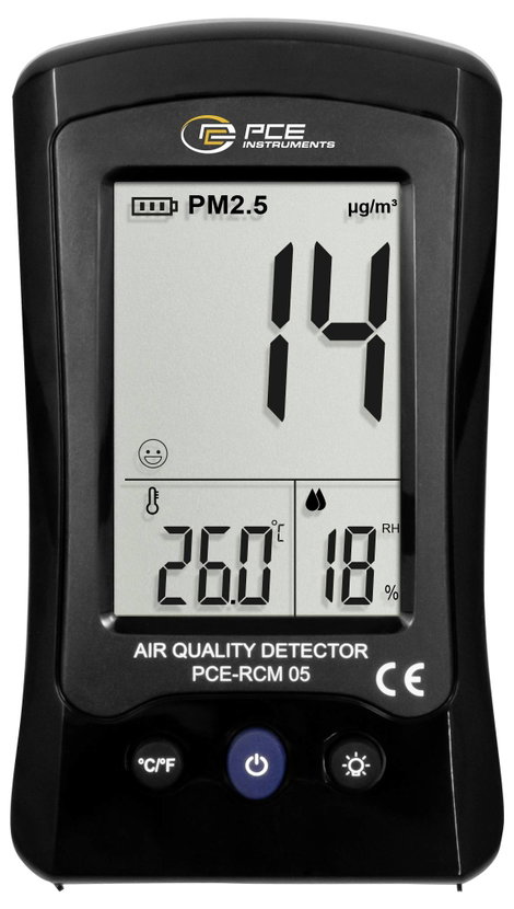 Finom por mérőkészülék, hő- és páratartalom mérő, PCE Instruments PCE-RCM 05 2. kép