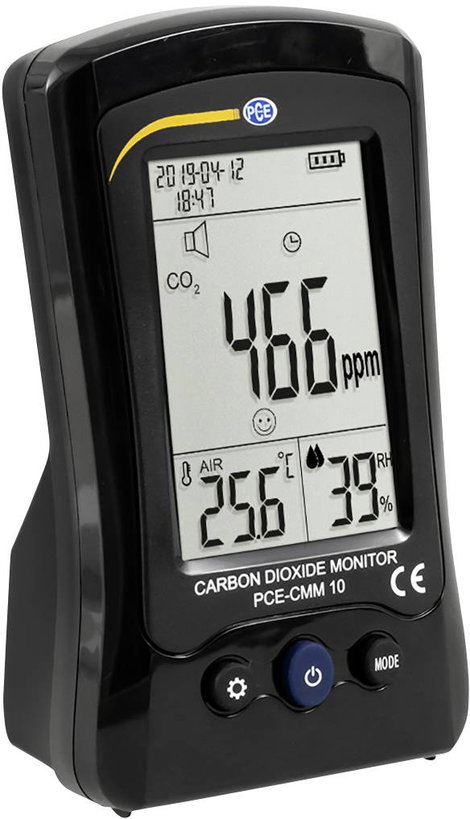 Széndioxid mérő, hő- és páratartalom mérő, PCE Instruments PCE-CMM 10