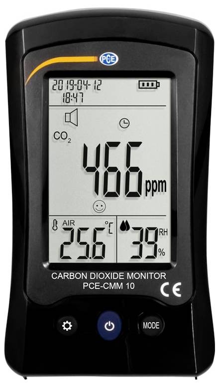 Széndioxid mérő, hő- és páratartalom mérő, PCE Instruments PCE-CMM 10 2. kép