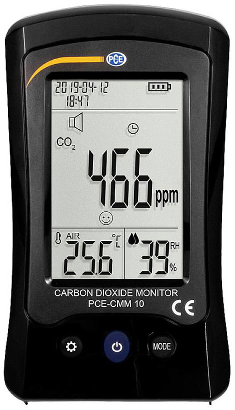 Széndioxid mérő, hő- és páratartalom mérő, PCE Instruments PCE-CMM 10 3. kép