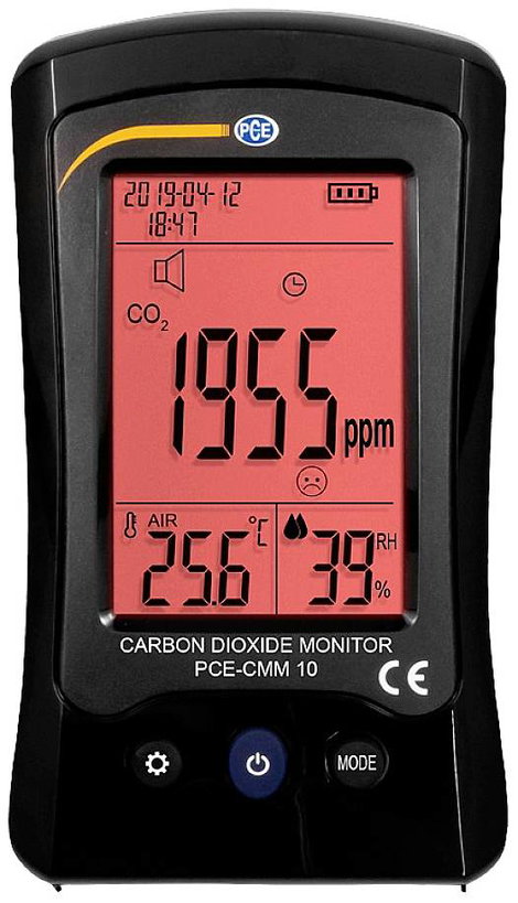 Széndioxid mérő, hő- és páratartalom mérő, PCE Instruments PCE-CMM 10 4. kép