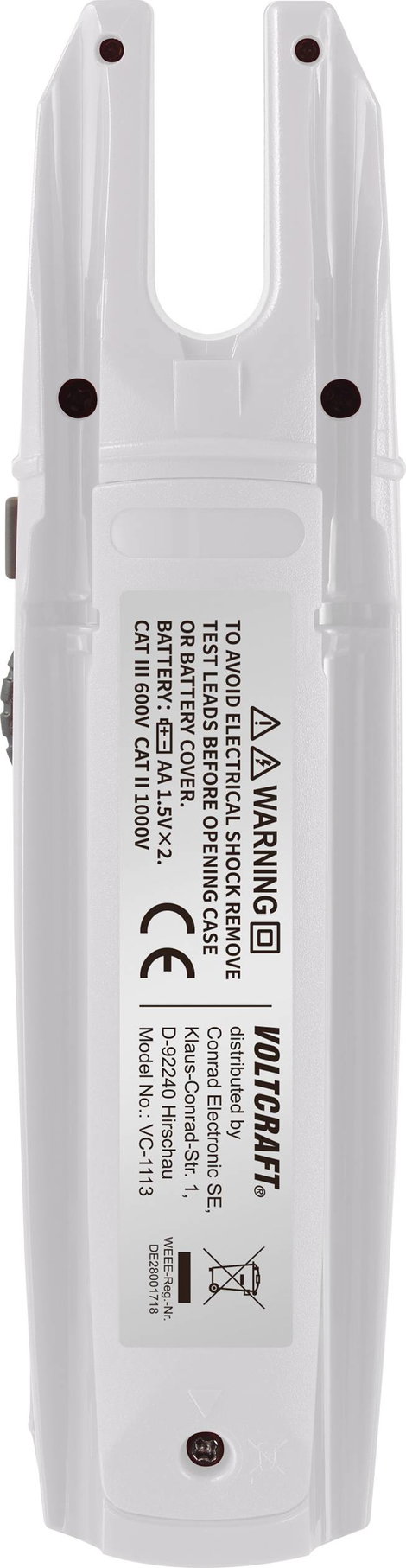 AC/DC digitális lakatfogó CAT II 1000V CAT III 600V 6000 digit, Voltcraft VC-1113 2. kép