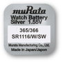 Murata Gombelem 366 1.55 V 10 db 30 mAh Ezüstoxid SR1116-PBWW 2. bélyegkép