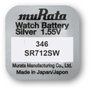 Murata Gombelem 346 1.55 V 10 db 9.5 mAh Ezüstoxid SR712SW-PBWW 2. bélyegkép