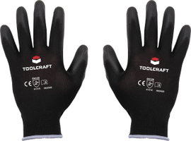 TOOLCRAFT TO-5621547 Poliészter, Poliuretnán Munkakesztyű Méret (kesztyű): 9 CAT II 1 pár