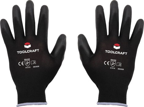 TOOLCRAFT TO-5621547 Poliészter, Poliuretnán Munkakesztyű Méret (kesztyű): 9 CAT II 1 pár