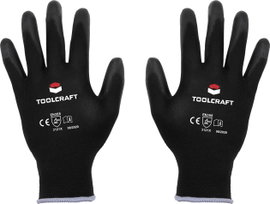 TOOLCRAFT TO-5621541 Poliészter, Poliuretnán Munkakesztyű Méret (kesztyű): 7 CAT II 1 pár