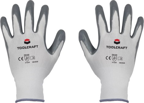 TOOLCRAFT TO-5621499 Poliamid, Nitril Munkakesztyű Méret (kesztyű): 8 CAT II 1 pár