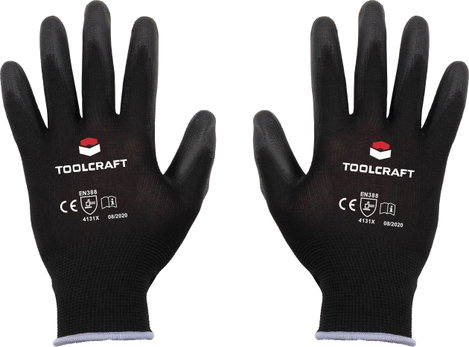 TOOLCRAFT TO-5621646 Nylon, Poliuretnán Munkakesztyű Méret (kesztyű): 9 CAT II 1 pár