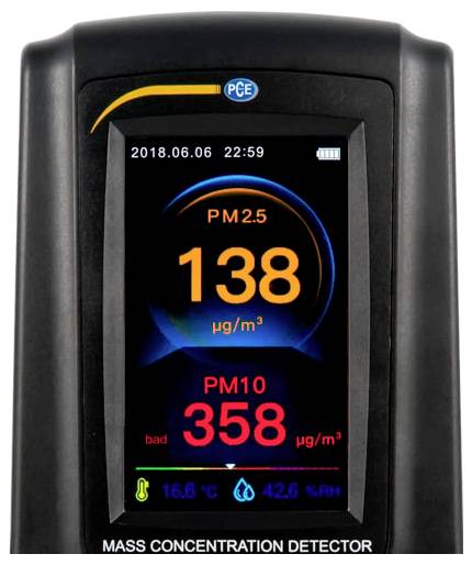 PCE Instruments PCE-RCM 11 Finom por mérőkészülék Hőmérséklet, Légnedvesség 3. kép