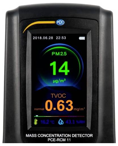 PCE Instruments PCE-RCM 11 Finom por mérőkészülék Hőmérséklet, Légnedvesség 4. kép