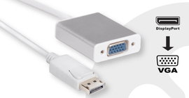 club3D CAC-2003 Kijelző csatlakozó Átalakító [1x DisplayPort dugó - 1x VGA alj] Fehér