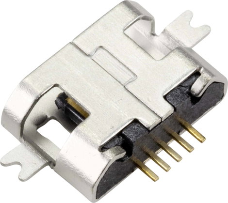 Beépített aljzat Micro-USB 2.0-B típusú SMD Alj, beépíthető, vízszintes Micro-USB 2.0 Typ-B SMD TC-9 2. kép