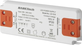 LED transzformátor 12 VDC 6 W 0,5 A, Basetech LD-12-6