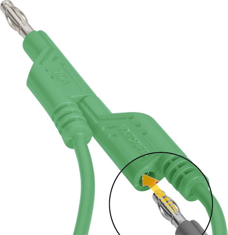VOLTCRAFT Mérővezeték [lamellás dugó, 4 mm - lamellás dugó, 4 mm] 1.00 m Zöld 1 db 2. kép