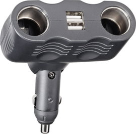 Conrad A13-123 2 részes Szivargyújtó elosztó Szivargyújtó csatlakozók száma 2 x Csatlakozók: USB 2 x