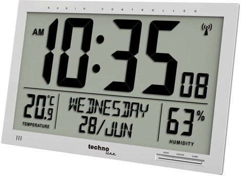 Techno Line WS 8013 Rádiójel vezérlésű Falióra 369 mm x 270 mm x 24 mm Ezüst Nagy kijelző 2. kép