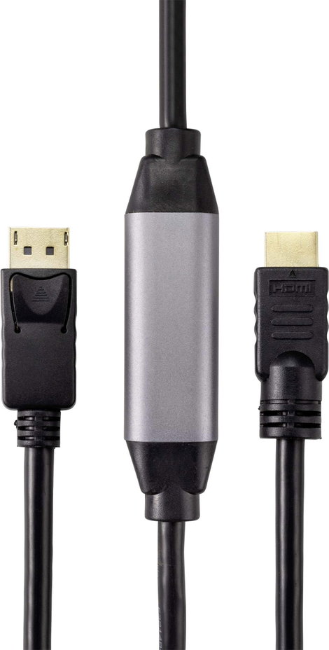 Renkforce Kijelző csatlakozó / HDMI Átalakító kábel DisplayPort dugó, HDMI-A dugó 20.00 m Fekete RF- 3. kép