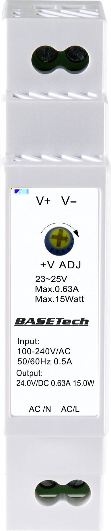 Basetech PSDS-15-24-2 Kalapsínes tápegység 24 V 0.63 A 15 W Kimenetek száma:1 x Tartalom, tartalmi e 2. kép