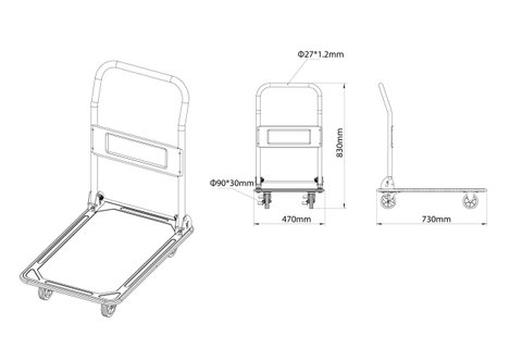 Összecsukható kézikocsi max. 150 kg, Toolcraft 2303575 6. kép
