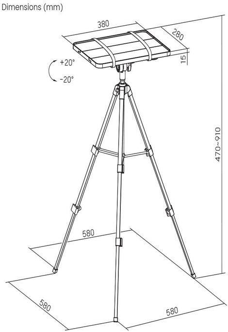 SpeaKa Professional SP-PT-200 Kivetítő asztal Fekete 17. kép