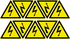 Figyelmeztető tábla Figyelem, magasfeszültség! Öntapadó fólia TE Connectivity ESSW 7-1768019-9 10 db