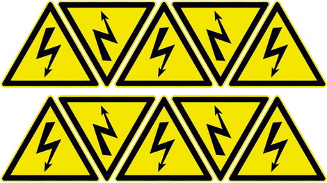 Figyelmeztető tábla Figyelem, magasfeszültség! Öntapadó fólia TE Connectivity ESSW 7-1768019-9 10 db