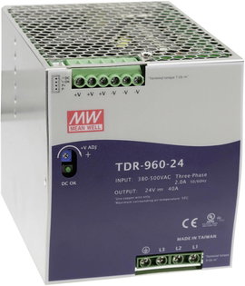 Mean Well TDR-960-24 Kalapsínes tápegység 24 V/DC 40 A 960 W Kimenetek száma:1 x Tartalom, tartalmi 