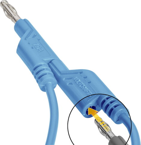 VOLTCRAFT Mérővezeték [lamellás dugó, 4 mm - lamellás dugó, 4 mm] 1.00 m Kék 1 db 2. kép