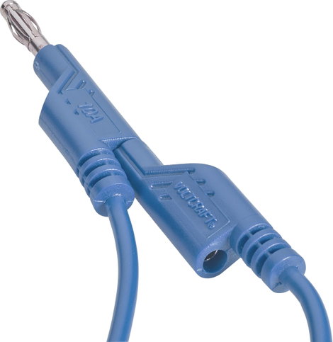VOLTCRAFT Mérővezeték [lamellás dugó, 4 mm - lamellás dugó, 4 mm] 1.00 m Kék 1 db 3. kép