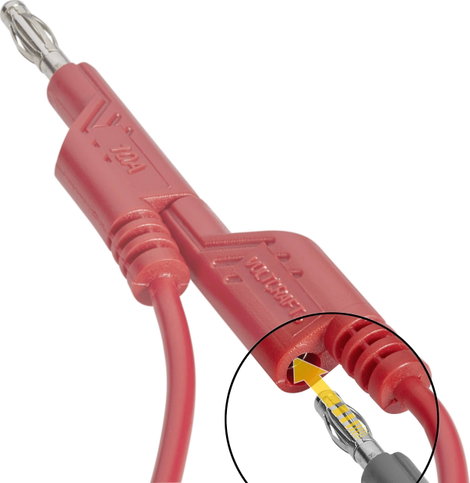VOLTCRAFT Mérővezeték [lamellás dugó, 4 mm - lamellás dugó, 4 mm] 1.00 m Piros 1 db 2. kép