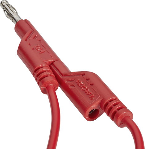 VOLTCRAFT Mérővezeték [lamellás dugó, 4 mm - lamellás dugó, 4 mm] 1.00 m Piros 1 db 3. kép