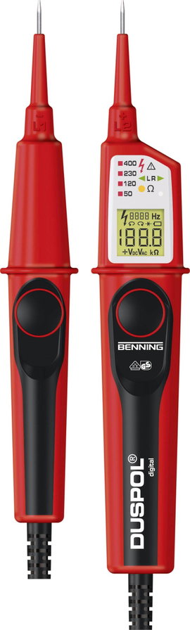 Kétpólusú feszültségvizsgáló, CAT IV 600 V, CAT III 1000 V, Benning DUSPOL Digital 050263