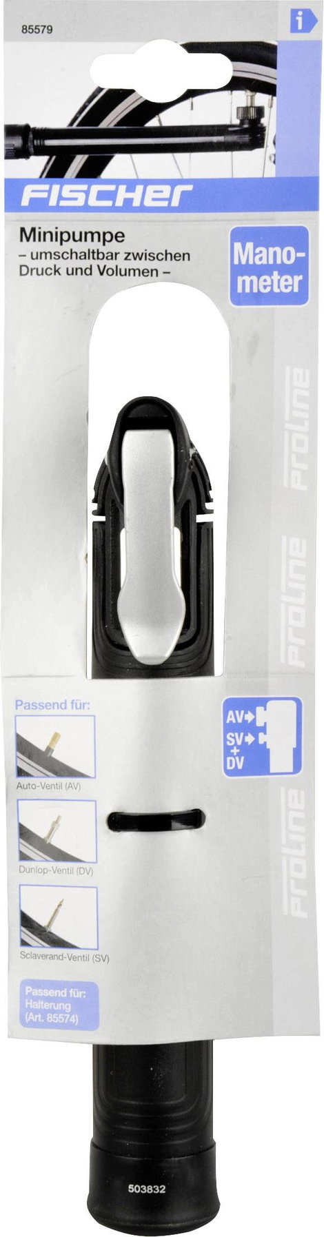 FISCHER FAHRRAD 85579 85579 Levegőpumpa Fekete 2. kép