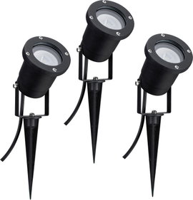 LED-es kerti fényszóró készlet GU10 10,5 W, 3 részes, fekete, Paulmann 98897
