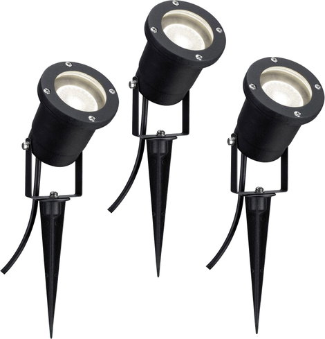 LED-es kerti fényszóró készlet GU10 10,5 W, 3 részes, fekete, Paulmann 98897 4. kép
