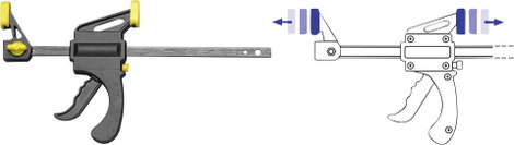 Egykezes gyorsbilincs Donau Elektronik 20S-300 Szorítási szélesség (max.):200 mm 2. kép